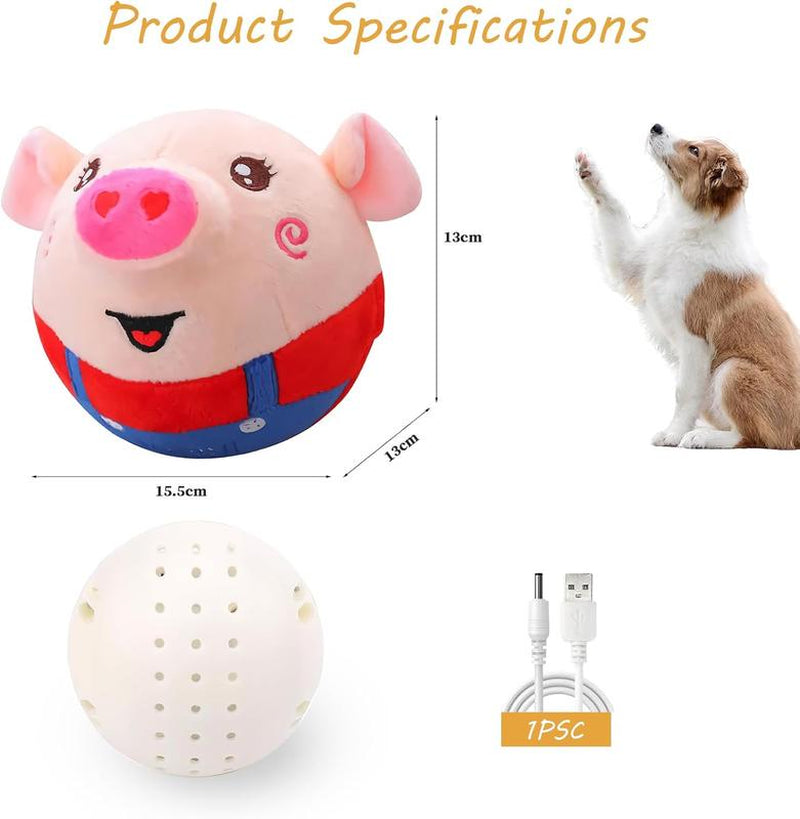 EVERBETTERUS Active Moving Plush Toy Smart Interactive Toy USB Rechargeable Washable 120 Music USB Rechargeable Interactive Washable Cartoon Pig Plush Sound Electronic Dog Toy Small Cute Squeaky Toy