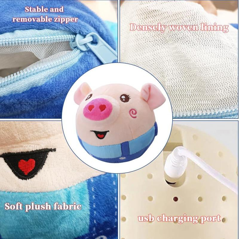 EVERBETTERUS Active Moving Plush Toy Smart Interactive Toy USB Rechargeable Washable 120 Music USB Rechargeable Interactive Washable Cartoon Pig Plush Sound Electronic Dog Toy Small Cute Squeaky Toy