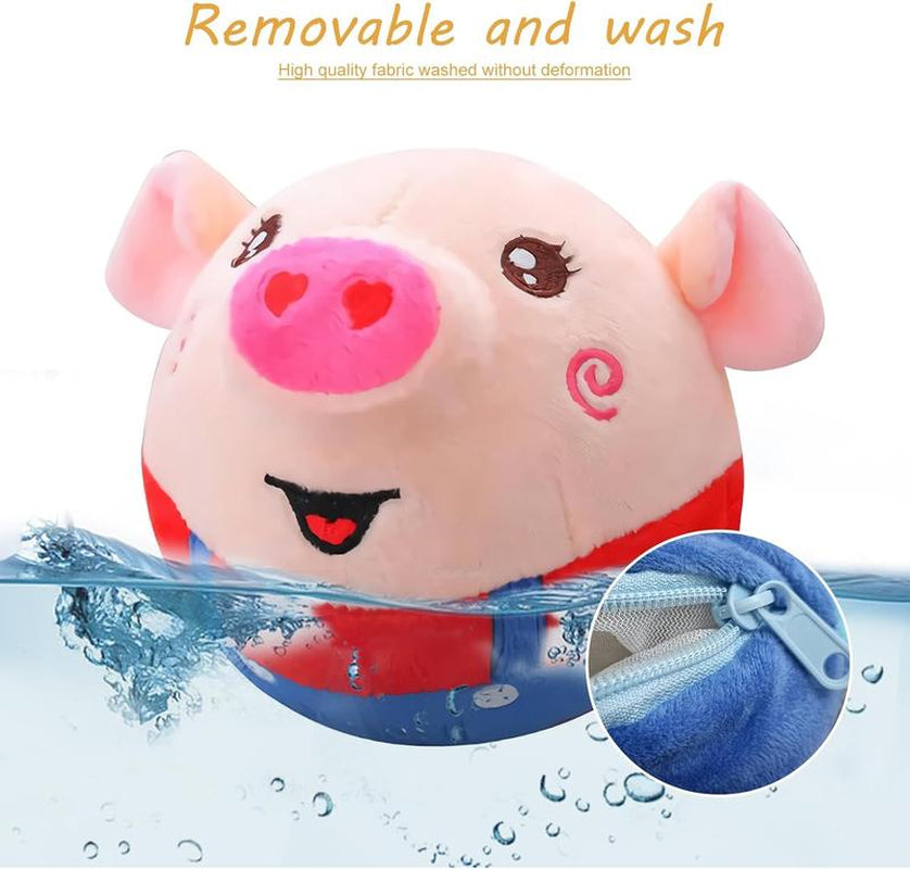 EVERBETTERUS Active Moving Plush Toy Smart Interactive Toy USB Rechargeable Washable 120 Music USB Rechargeable Interactive Washable Cartoon Pig Plush Sound Electronic Dog Toy Small Cute Squeaky Toy