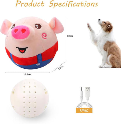 EVERBETTERUS Active Moving Plush Toy Smart Interactive Toy USB Rechargeable Washable 120 Music USB Rechargeable Interactive Washable Cartoon Pig Plush Sound Electronic Dog Toy Small Cute Squeaky Toy