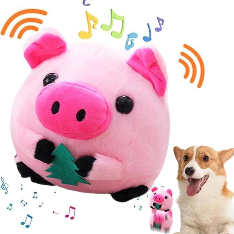 EVERBETTERUS Active Moving Plush Toy Smart Interactive Toy USB Rechargeable Washable 120 Music USB Rechargeable Interactive Washable Cartoon Pig Plush Sound Electronic Dog Toy Small Cute Squeaky Toy