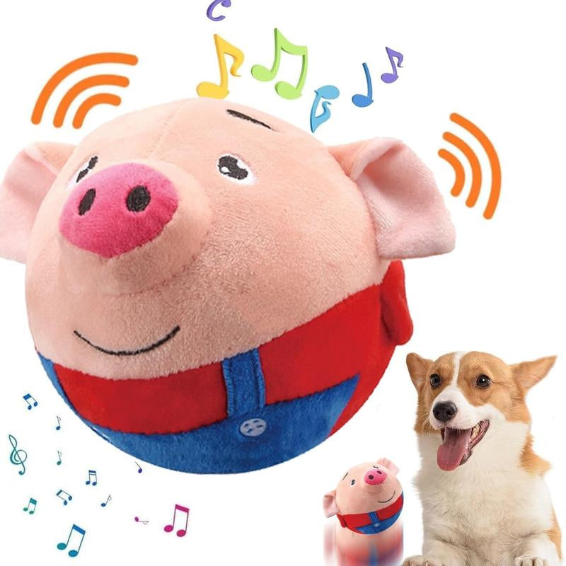 EVERBETTERUS Active Moving Plush Toy Smart Interactive Toy USB Rechargeable Washable 120 Music USB Rechargeable Interactive Washable Cartoon Pig Plush Sound Electronic Dog Toy Small Cute Squeaky Toy