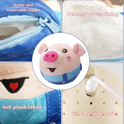 EVERBETTERUS Active Moving Plush Toy Smart Interactive Toy USB Rechargeable Washable 120 Music USB Rechargeable Interactive Washable Cartoon Pig Plush Sound Electronic Dog Toy Small Cute Squeaky Toy