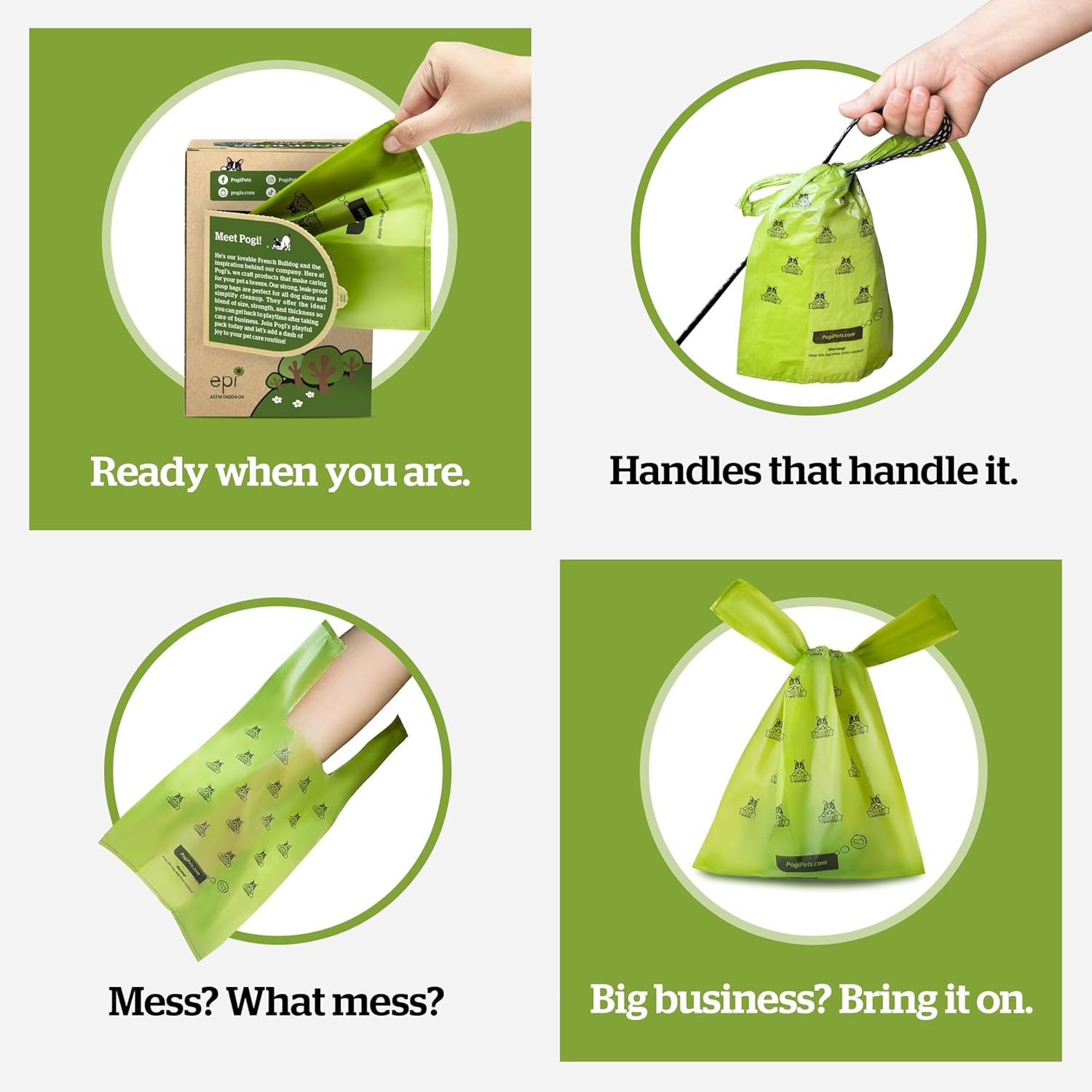 Pogi’S Dog Poop Bags with Handles – Extra-Thick, Leak-Proof, Large, Fresh Scent, 300-Count