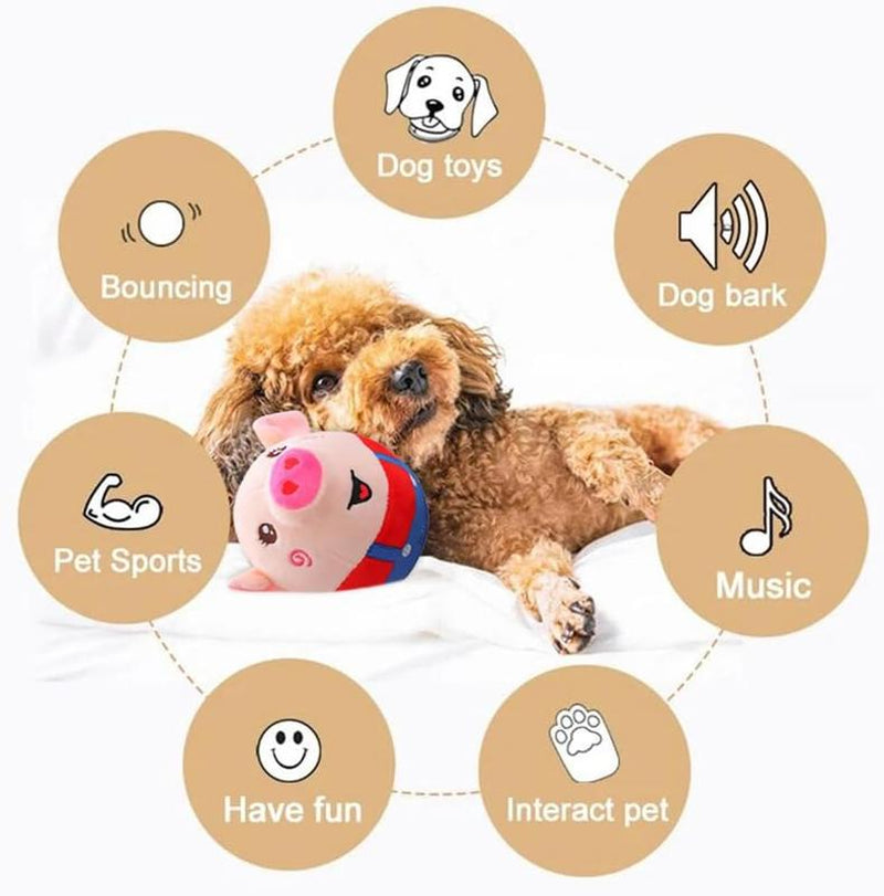 EVERBETTERUS Active Moving Plush Toy Smart Interactive Toy USB Rechargeable Washable 120 Music USB Rechargeable Interactive Washable Cartoon Pig Plush Sound Electronic Dog Toy Small Cute Squeaky Toy