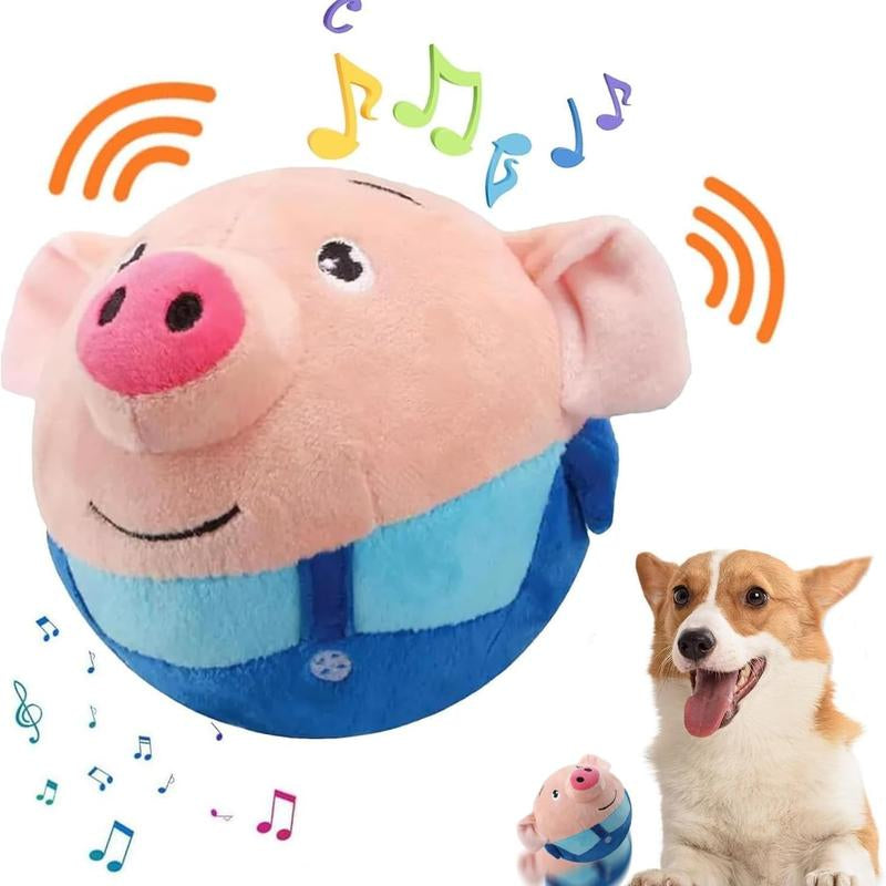 EVERBETTERUS Active Moving Plush Toy Smart Interactive Toy USB Rechargeable Washable 120 Music USB Rechargeable Interactive Washable Cartoon Pig Plush Sound Electronic Dog Toy Small Cute Squeaky Toy