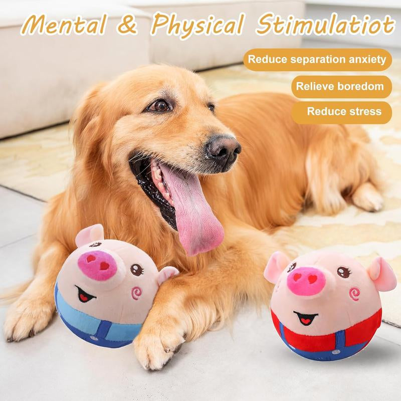 EVERBETTERUS Active Moving Plush Toy Smart Interactive Toy USB Rechargeable Washable 120 Music USB Rechargeable Interactive Washable Cartoon Pig Plush Sound Electronic Dog Toy Small Cute Squeaky Toy