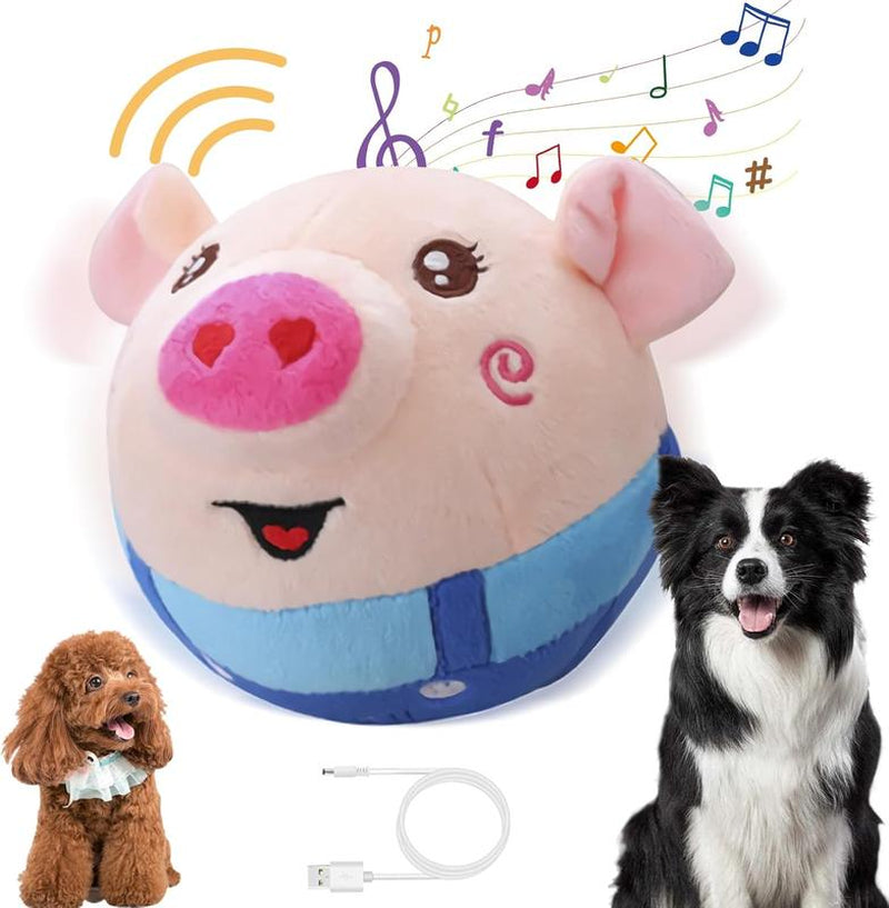 EVERBETTERUS Active Moving Plush Toy Smart Interactive Toy USB Rechargeable Washable 120 Music USB Rechargeable Interactive Washable Cartoon Pig Plush Sound Electronic Dog Toy Small Cute Squeaky Toy